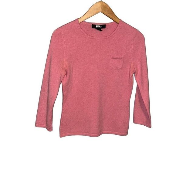 Express Light pink 100% cashmere long sleeve pullover lightweight sweater - Medi - Picture 1 of 3